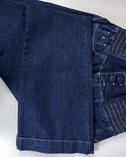 50% OFF - Calça Jeans Skinny Flare com Cós Elástico