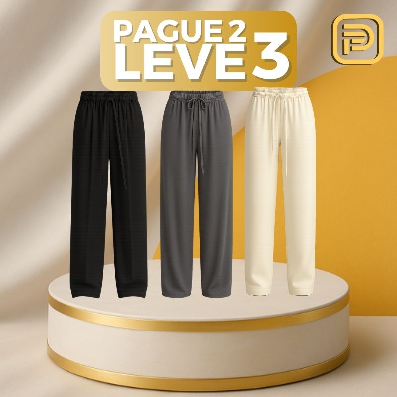 [PAGUE 2 LEVE 3] Calça Feminina Vick em Algodão Peruano e Seda Gelo