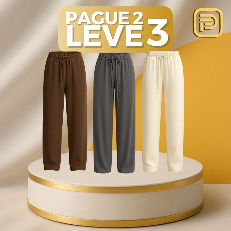 [PAGUE 2 LEVE 3] Calça Feminina Vick em Algodão Peruano e Seda Gelo