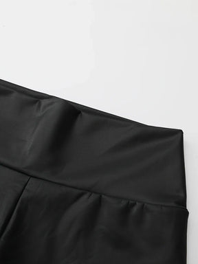 Legging em Couro PU Slim