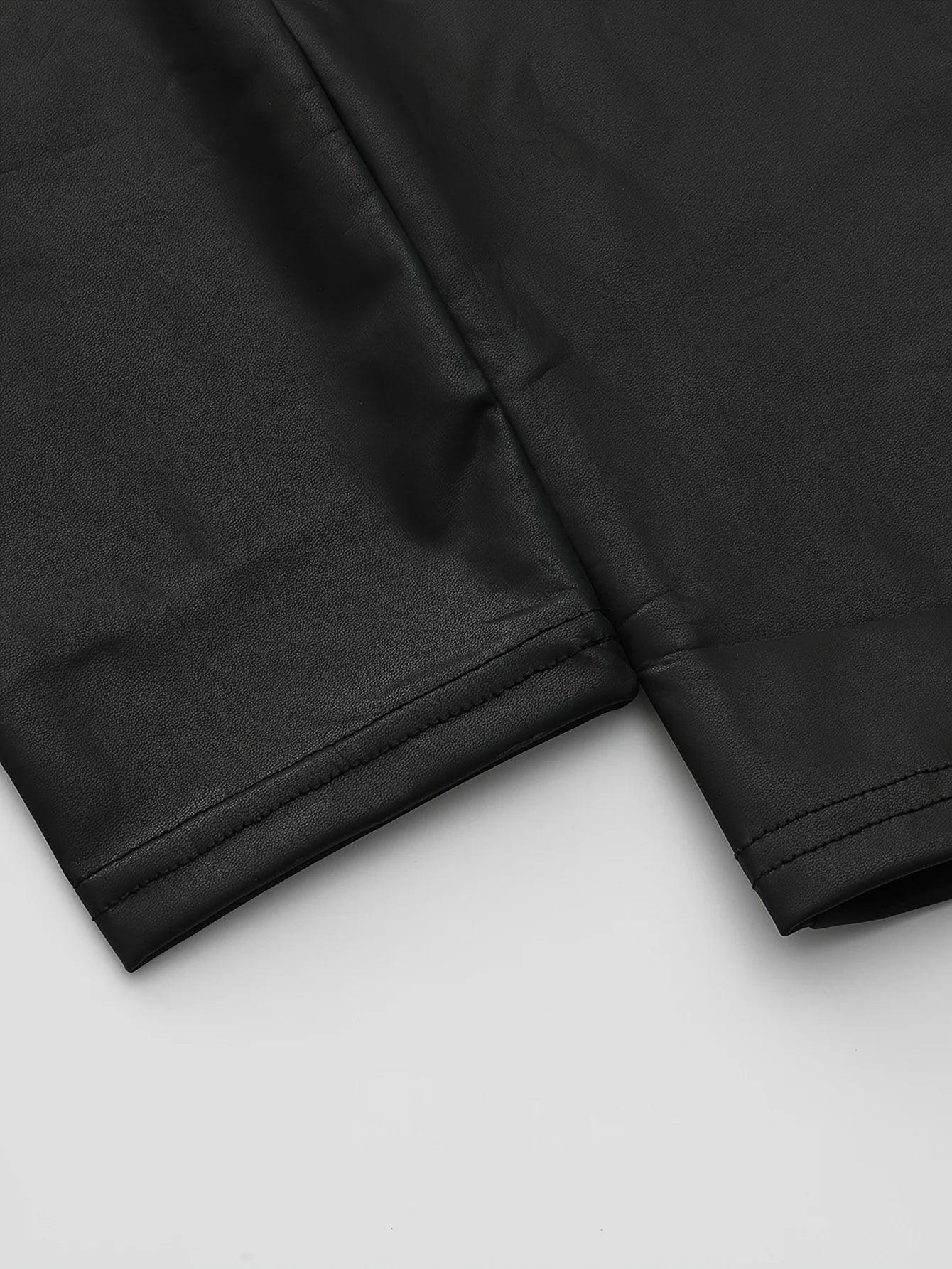 Legging em Couro PU Slim