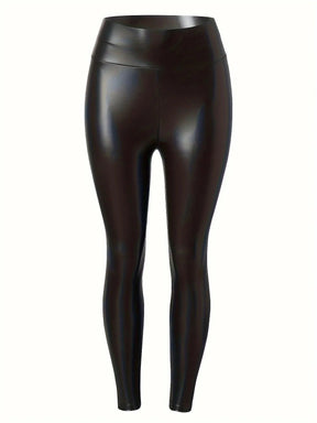 Legging em Couro PU Slim